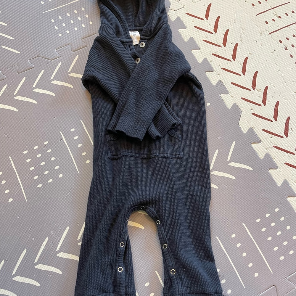 Black Katie Quinn Hooded Baby Romper